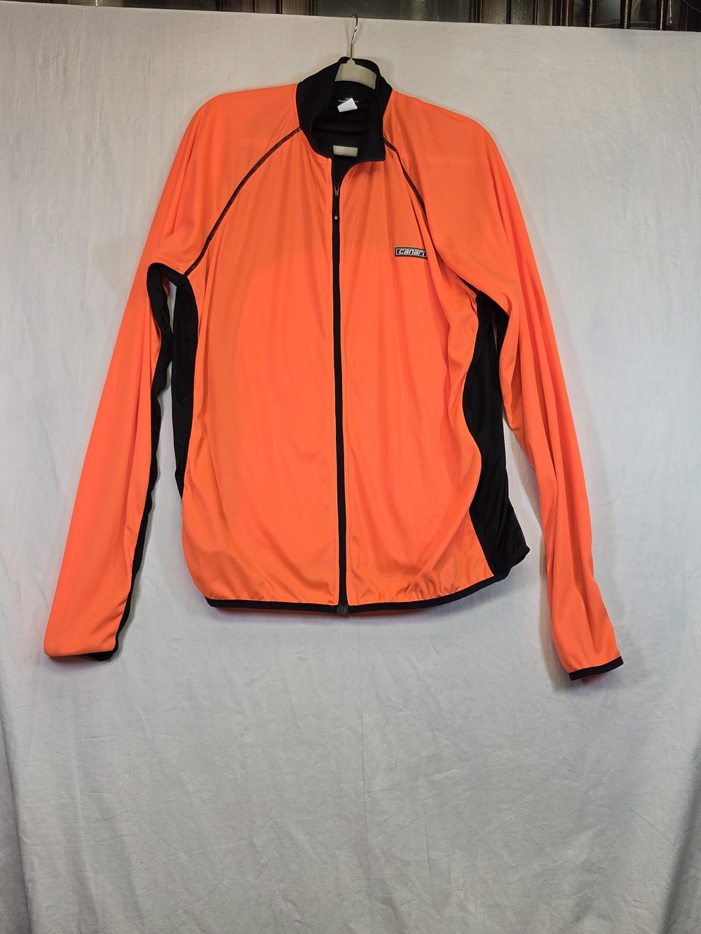 Canari XXL Neon Orange Long Sleeve Full Zip Cycling Jersey Reflective. #0389 "